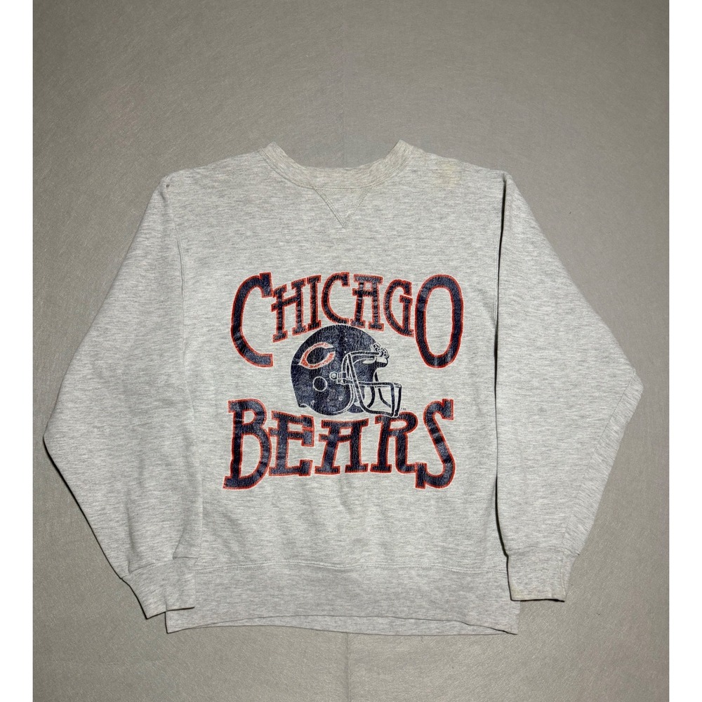 1990s Vintage Champion Chicago Bears Sweatshirt Mens Large Gray USA Made V Notch
